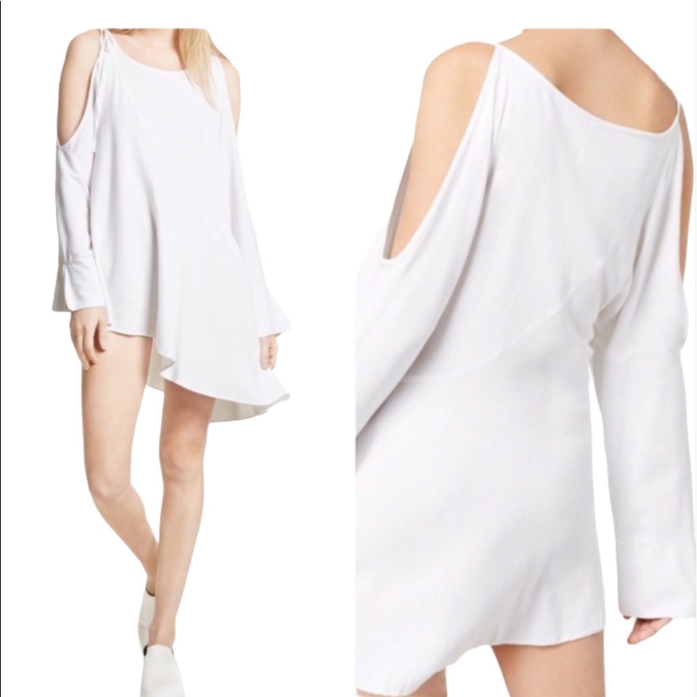 Free people white shoulder tunic dress siz Medium